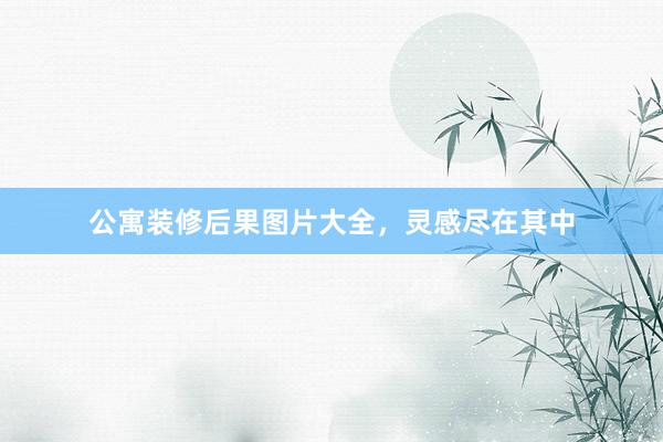 公寓装修后果图片大全，灵感尽在其中