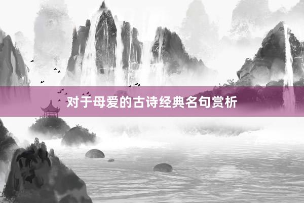 对于母爱的古诗经典名句赏析